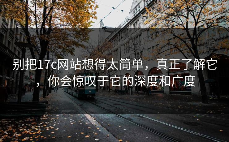 别把17c网站想得太简单，真正了解它，你会惊叹于它的深度和广度