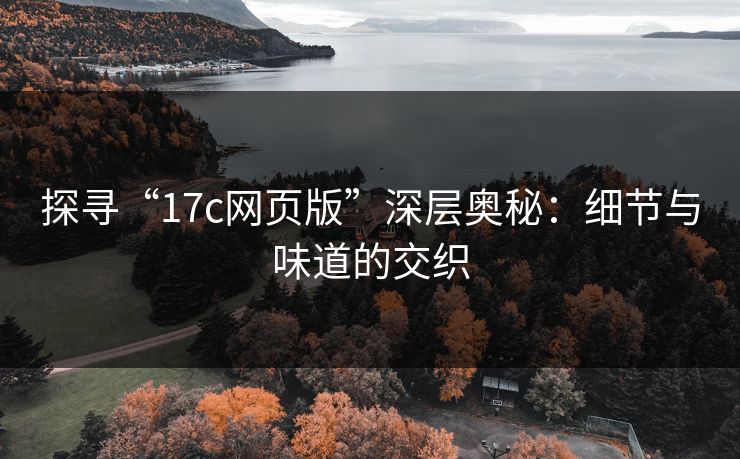 探寻“17c网页版”深层奥秘：细节与味道的交织