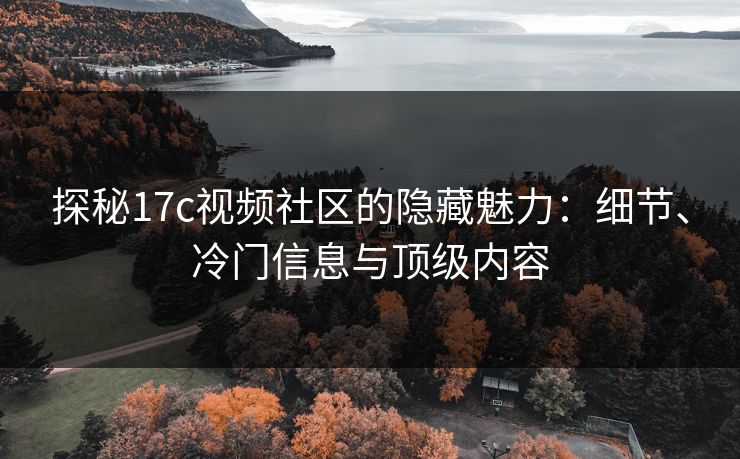 探秘17c视频社区的隐藏魅力：细节、冷门信息与顶级内容