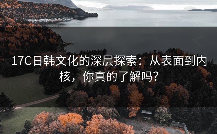 17C日韩文化的深层探索：从表面到内核，你真的了解吗？