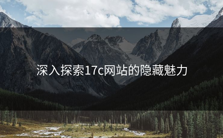深入探索17c网站的隐藏魅力