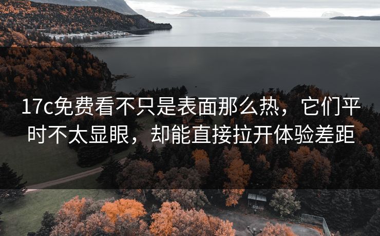 17c免费看不只是表面那么热,它们平时不太显眼,却能直接拉开体验差距 17c免费看不只是表面那么热,它们平时不太显眼,却能直接拉开体验差距