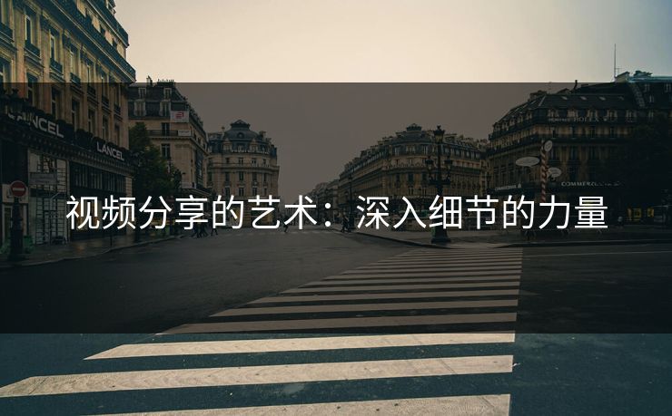 视频分享的艺术：深入细节的力量